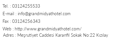 Grand Midyat Hotel telefon numaralar, faks, e-mail, posta adresi ve iletiim bilgileri